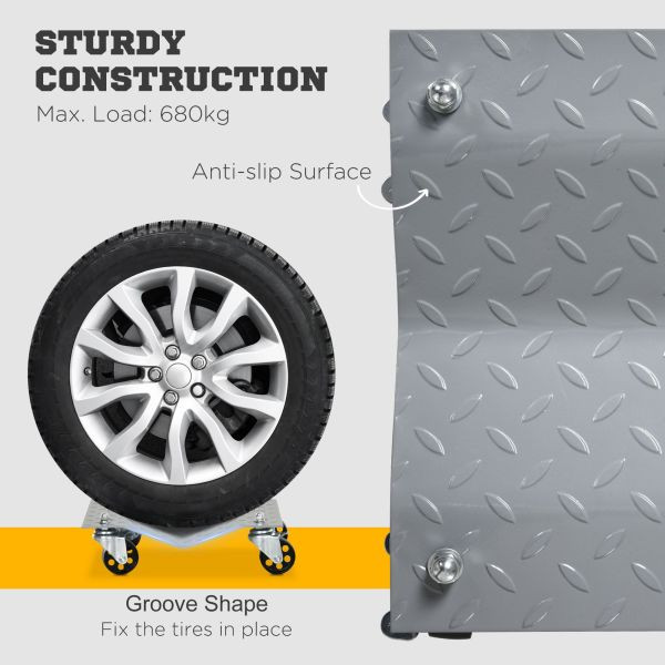 DURHAND Rangierheber 2 Stücke Rangierhilfe Reifenwechsel Wagenhebe Grau 40,5L x 30B x 13,5H cm, C20-031