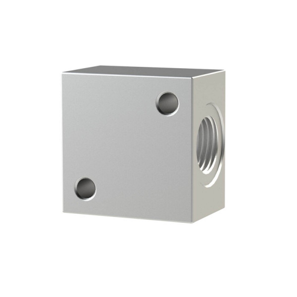 Riegler T-Verteiler, anflanschbar, G 1/8 Aluminium, SW 16, 129676