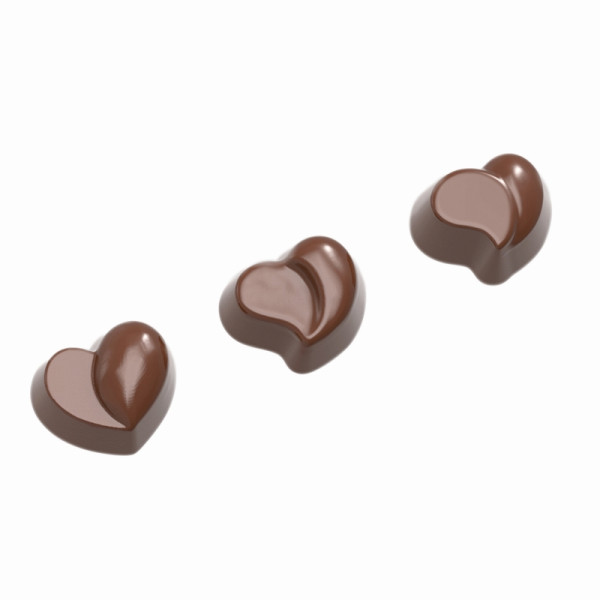 Schneider Schokoladen Form - Herz 3 verschiedene Figuren, 275 x 135 x 24 mm / 29 x 34,5 x 17 mm, 12 gr, 3 x 7 Stück, 421576