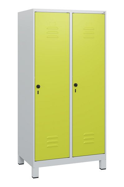 C+P Umkleidespind Classic PLUS, Füße, 2 Abteile, 1630x800x500mm, 7035/0024, Drehriegel, 0800105-22 S10010