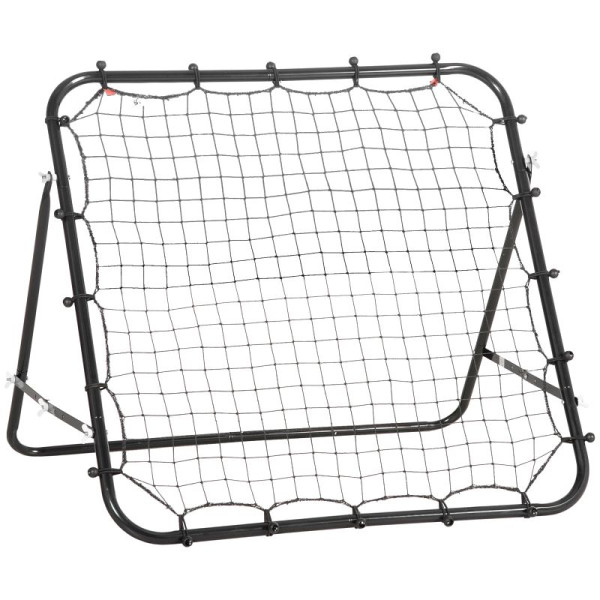 HOMCOM Rebounder für Fußball, 84 x 84 cm Fußball Rebounder mit stufenlos verstellbarem Winkel, Kickback, A62-012BK