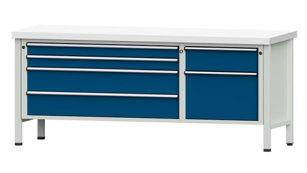 ANKE Werkbänke Kastenwerkbank, Modell 286 V, 2000 x 700 x 850 mm, RAL 7035/5010, KSP 50 mm, 304.602