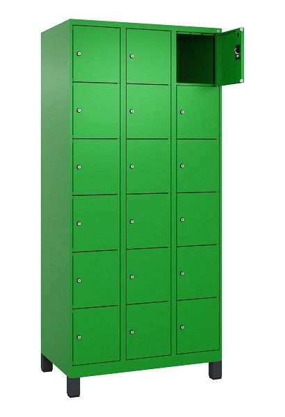 C+P Schließfachschrank Evolo PLUS, mit Füßen, 18 Fächer, 1950x900x500mm, 6037/6, 049010-306 S10026