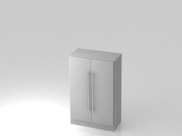 Hammerbacher Schrank 3OH mit Sockelblende Relinggriff Grau/Grau, 80x42x127 cm (BxTxH), V7550/5/5/RE