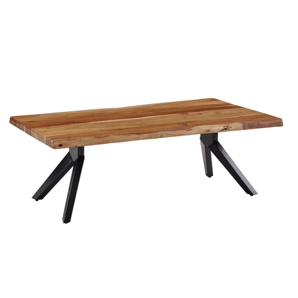 Wohnling Couchtisch 115 x 37 x 64 cm Akazie Massivholz/Metall Baumkante, WL6.163