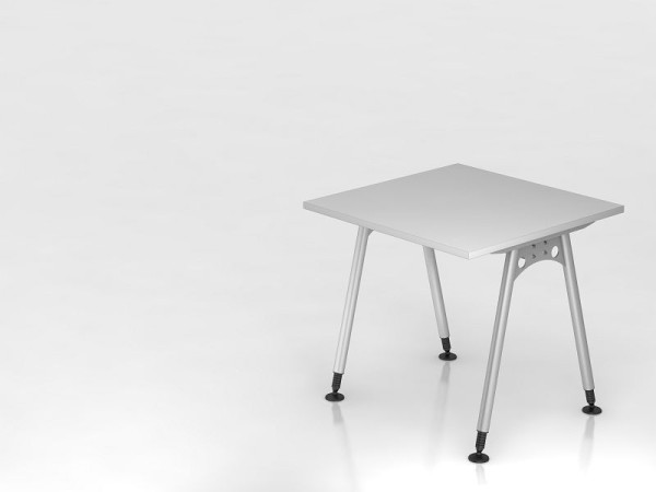 Hammerbacher Schreibtisch A-Fuß 80x80 Grau, Rechteckform, VAS08/5/S