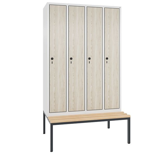 C+P Spind Evolo, 4 Abteile, H2090xB1190xT815 mm, Weiß/MDF Esche, 48050-40 S10996