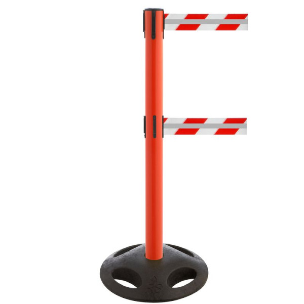 Stein HGS Personenleitsystem 'P-Line Double Utility' aus Kunststoff, doppeltes Gurtband, rot/weiß mit Reflektorstreifen, 2 x 3,5 m, rot, 65856.0002