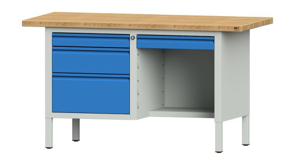 ANKE Werkbänke Kastenwerkbank, Modell 348 E, 1500 x 700 x 840 mm, RAL 7035/5012, BMP 40 mm, 510.316