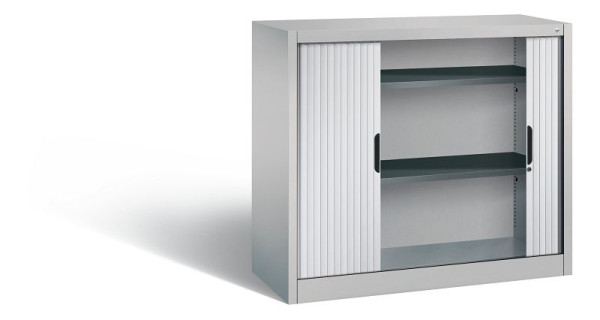 C+P Sideboard mit Rollladen Omnispace, H1030xB1200xT420mm, Farbe: Weißaluminium, Griffmulde, 2 OH, 3243-00 S10111