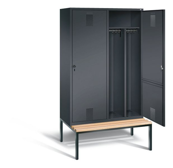 C+P Schwarz-Weiss-Spind Evolo, H2090xB1190xT500mm, Farbe: Schwarzgrau, 48250-40 S10038