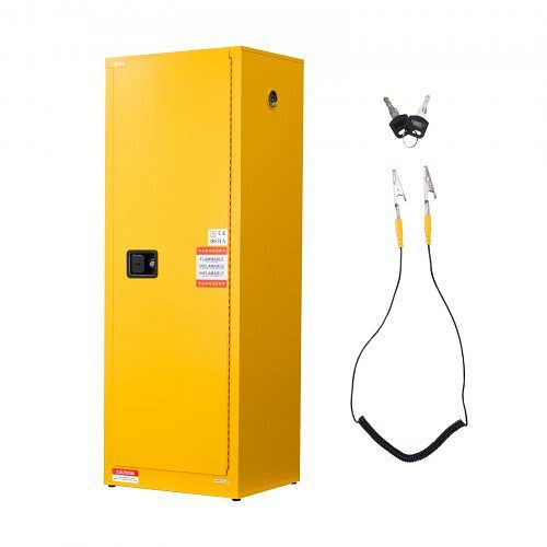 VEVOR Feuerlöschschrank 87,06 L, verstellbares Regal, kaltgewalzter & verzinkter Stahl, Gelb, Gefahrstoffschutzschrank, YRFBJ1655845C0KFH001V0