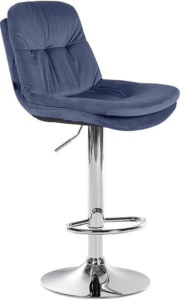 CLP Barhocker Laurel Samt chrom, blau, 323954, 4255716316907
