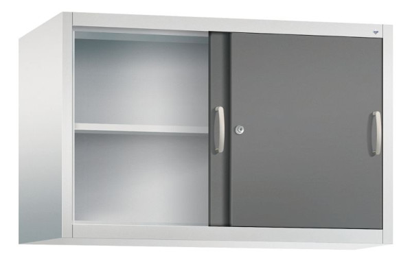 C+P Aufsatzschrank Acurado, H790xB1200xT500mm, Farbe: Lichtgrau / Vulkangrau, Bügelgriff, 2 OH, 2055-00 S10101