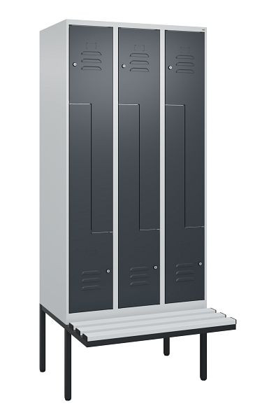 C+P Z-Spind Classic PLUS, Bank, 6 Abteile, 2120x900x815mm, 7035/7016, Zylinderschlösser, 0800437-306 S10053