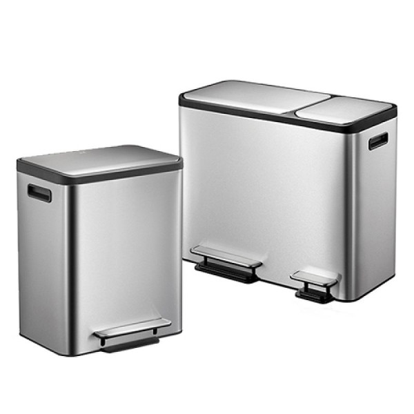 Stein HGS Abfallbehälter -EcoCasa- EKO, 1 x 30 + 1 x 15 Liter / 605 mm, mit 2 Innenbehältern und 2 Deckeln, 37799