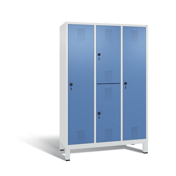 C+P Spind Evolo, 3 Abteile, H1850xB1200xT500 mm, Grau/Fernblau, 48610-32 S10043