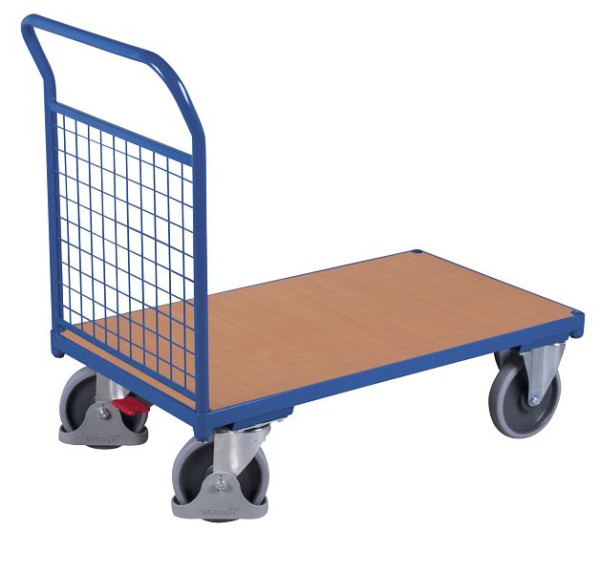 VARIOfit Stirnwandwagen mit Draht, Ladefläche: 880 x 500 mm, RAL 5010 enzianblau, sw-500.101