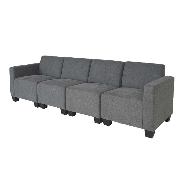 Mendler Modular 4-Sitzer Sofa Couch Lyon, Stoff/Textil, grau, 2x75186+75187+75188