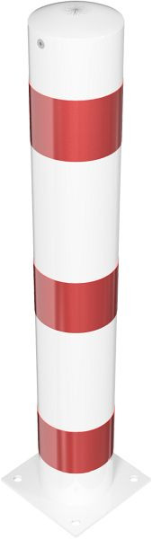 Schake Absperrpfosten Typ 40153BL -ortsfest- Befüllbar mit Beton, zum Aufdübeln mit Bodenplatte 220x220mm, Stahlrohr Ø 152mm, Gesamtlänge: 1000mm, 40153BL