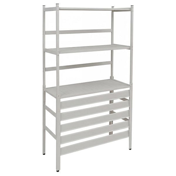 Mendler Aluminium Verkleidung für Klimaanlage/Wärmetauscher HWC-P95, Abdeckung Schutzgitter Regal 163x90x38cm, grau-weiß, 120565