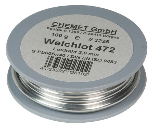 SW-Stahl Lötdraht, 40% SN, 100g Spule, VE: 0,1 kg, 62010L, 4033592025102