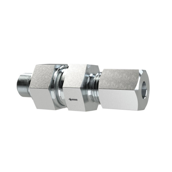 Riegler Rückschlagventil, G3/4 a, Schneidring-Gewinde, Rohr-A-Ø22, PN max.160, SW1 36, SW2 41, SW3 46, Stahl verzinkt,ÖD0,8-1,2bar, 159456, 4047322640862