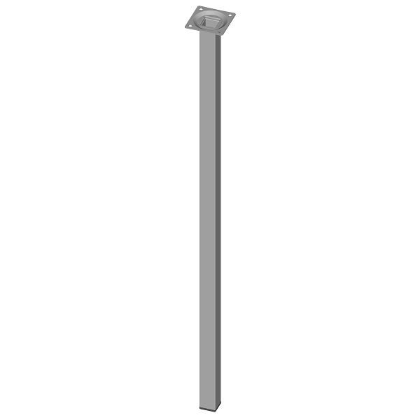 Element System STAHLROHRFUSS, LOSE, 25X25, M10, 700 mm, WEISS ALU, VE: 4 STÜCK, 11101-00059