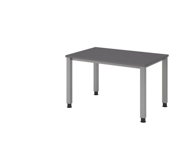 Hammerbacher Schreibtisch 4-Fuß eckig 120x80cm Graphit, Rechteckform, VQS12/G/S