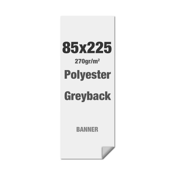 Showdown Displays Polyester-Greyback 270 g/m² 85 x 225 cm - inkl. Alu-Streifen - PVC-Frei, LPGX85x225M270
