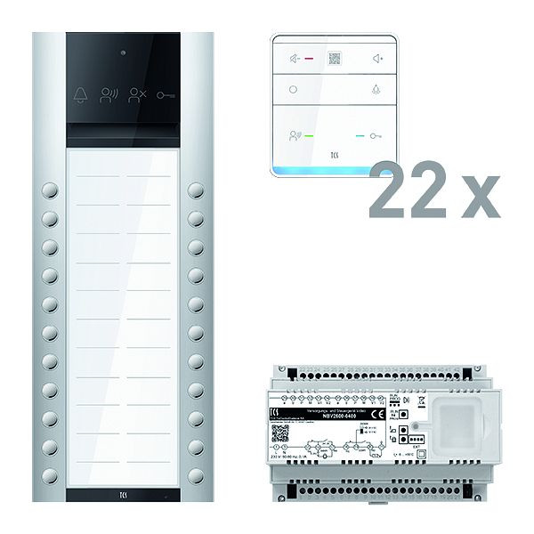 TCS Türkontrollsystem audio: pack PRO 22WE Außenstation ASA 22T AP 22x Freisprecher ISW6010 Steuergerät, PAAF222/007