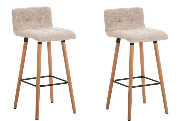 CLP Barhocker Lincoln Stoff natura, creme, VE: 2 Stück, 304949