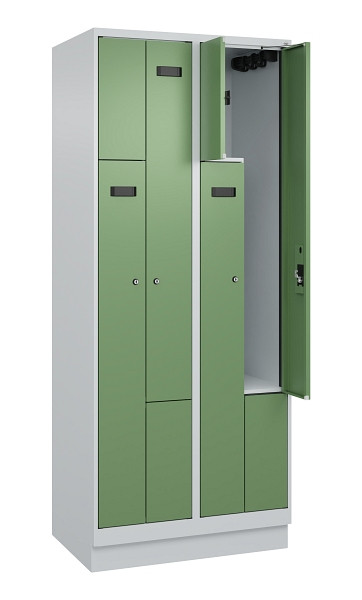 C+P Z-Spind Evolo PLUS, Sockel, 4 Fächer, 1950x800x500mm, 7035/6011, Zylinderschloss, 049023-224 S10038