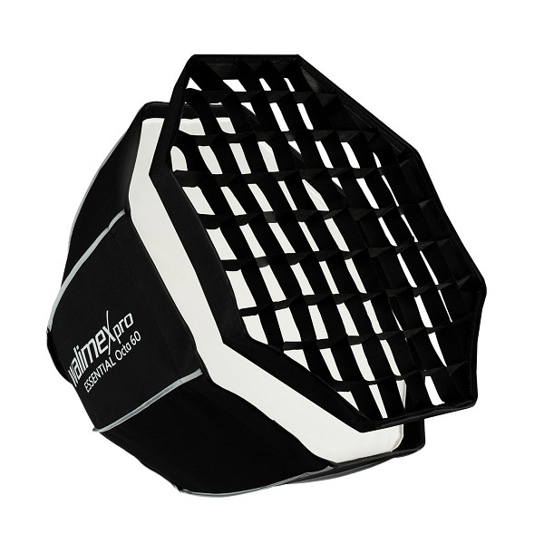 Walimex pro Essential Softbox Octagon 60cm, um 360° drehbar, einfacher Aufbau, inkl. Grid, Bowens Adapter und Transporttasche, 1023420