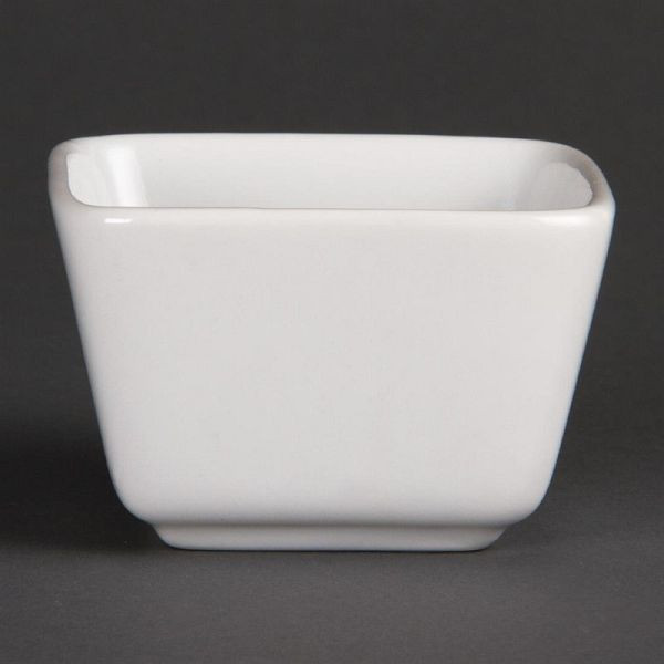 Olympia Whiteware viereckige Amuseschälchen hoch 7,5cm, VE: 12 Stück, U178