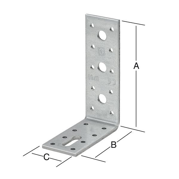 Vormann Winkelverbinder 120 x 90 x 40 sendzimir verzinkt, VE: 50 Stück, 070917000