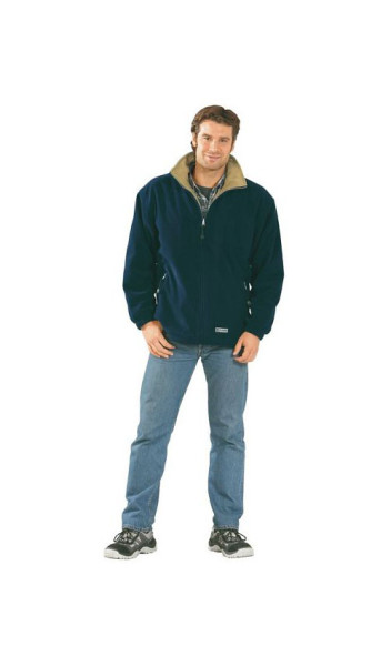 Planam Outdoor Stream Fleecejacke, marine/camel, Größe XL, 0347056