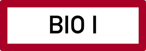 Schilder Klar Brandschutzzeichen BIO I, 297x105 mm Folie selbstklebend, 234/61