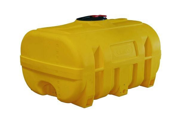 Cemo PE-Fass 600 l kofferförmig, gelb, mit Klappdeckel 380, komplett mit Schwallwand, 10921
