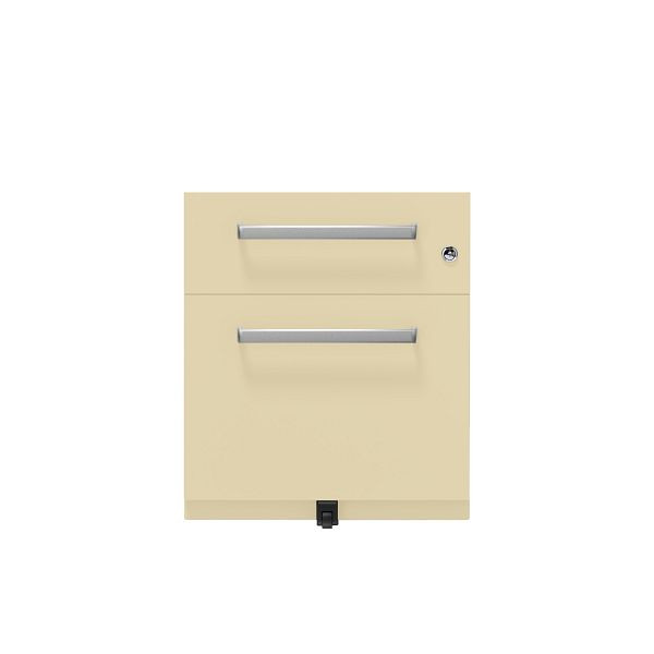 Bisley Rollcontainer Note™, 2 Schubladen, Tiefe 565 mm, Designgriff, 606 creme, NWH59M7SF606