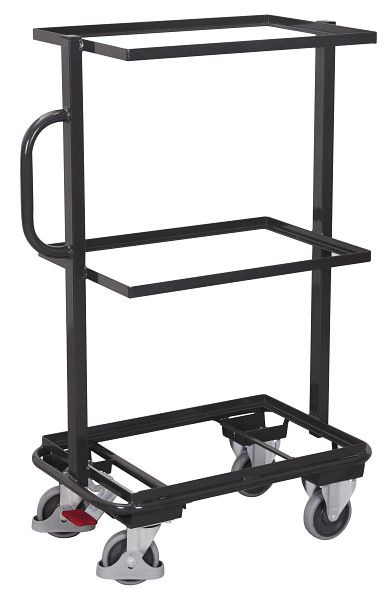 VARIOfit Beistellwagen, Ladefläche: 610 x 410 mm, RAL 7016 anthrazitgrau, sw-400.800/AG