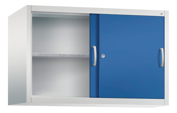 C+P Aufsatzschrank Acurado, H790xB1200xT500mm, Farbe: Lichtgrau / Enzianblau, Bügelgriff, 2 OH, 2055-09 S10019