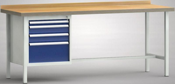 KLW Profi-Werkbank - 2000 x 700 x 905 mm L x T x H (ERGO-Version), links 50EA/2x100EA/250EA, WP116E-2000M45-E7021