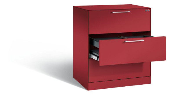 C+P Hängeregistraturschrank Asisto, H1010xB800xT600mm, Farbe: Rubinrot, Bügelgriff, 146243-312 S10003