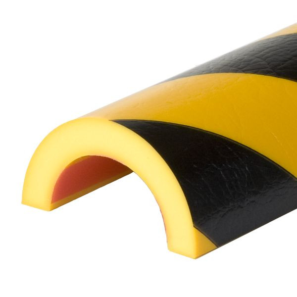 SafetyMarking Warn- und Schutzprofile - Rohrschutz, Prallschutz: Bogen, Typ R50, LxBxH 100x7x cm, Polyurethanschaum, selbstklebend, DC10014