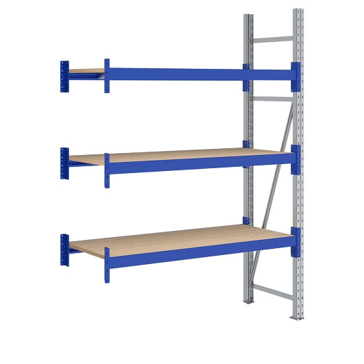 BITO Weitspannregal Set /F2 2000x600x1350 Anbaufeld 3 Ebenen Spanplatte RAL5010 U, C0350-0004