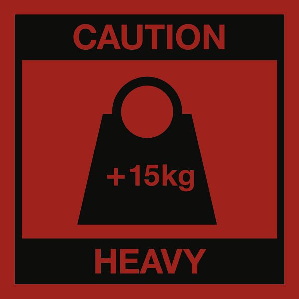 Moedel Caution Heavy + 15 kg, Papier, 100x100 mm, VE: 1000 Stück/Rolle, 105203