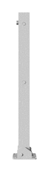 Schake Absperrpfosten Typ 470UD umlegbar, mit obenliegenden Dreikantverschluss, 70x70mm, zum Aufdübeln, feuerverzinkt, mit 1 Öse, 470UD+1