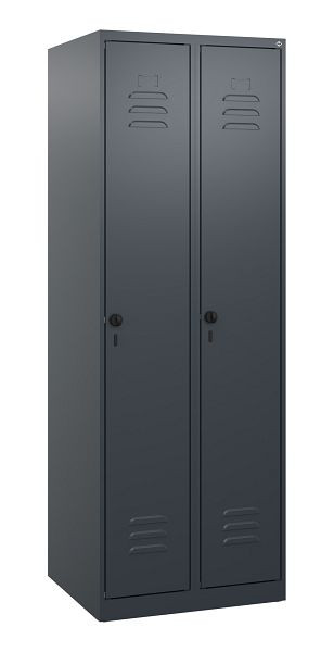 C+P Umkleidespind Classic PLUS, 2 Abteile, 1700x600x500mm, 7016/7016, Drehriegel, 0800007-20 S10010
