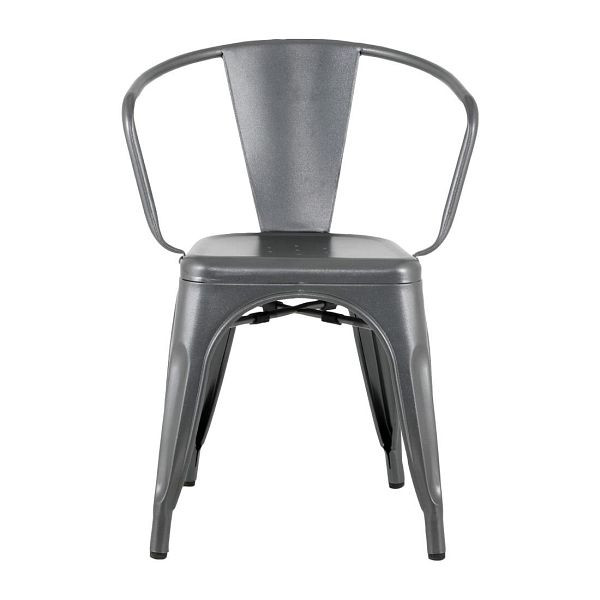 Bolero Bistro Curve Armlehnstühle Gunmetal (4 Stück), HZ807
